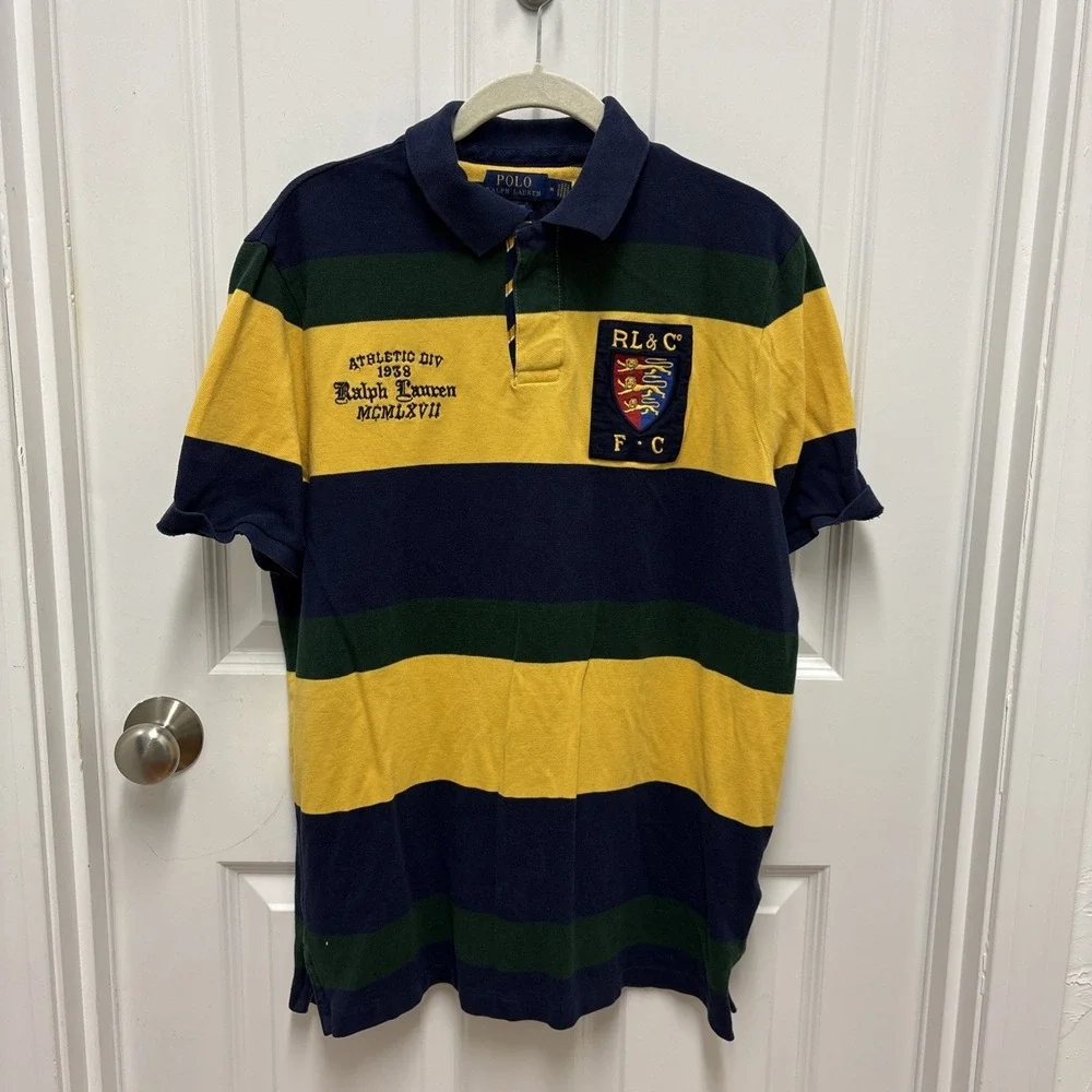 Polo Ralph Lauren Classic Fit Mesh Polo Shirt Rugby Football Club - Medium